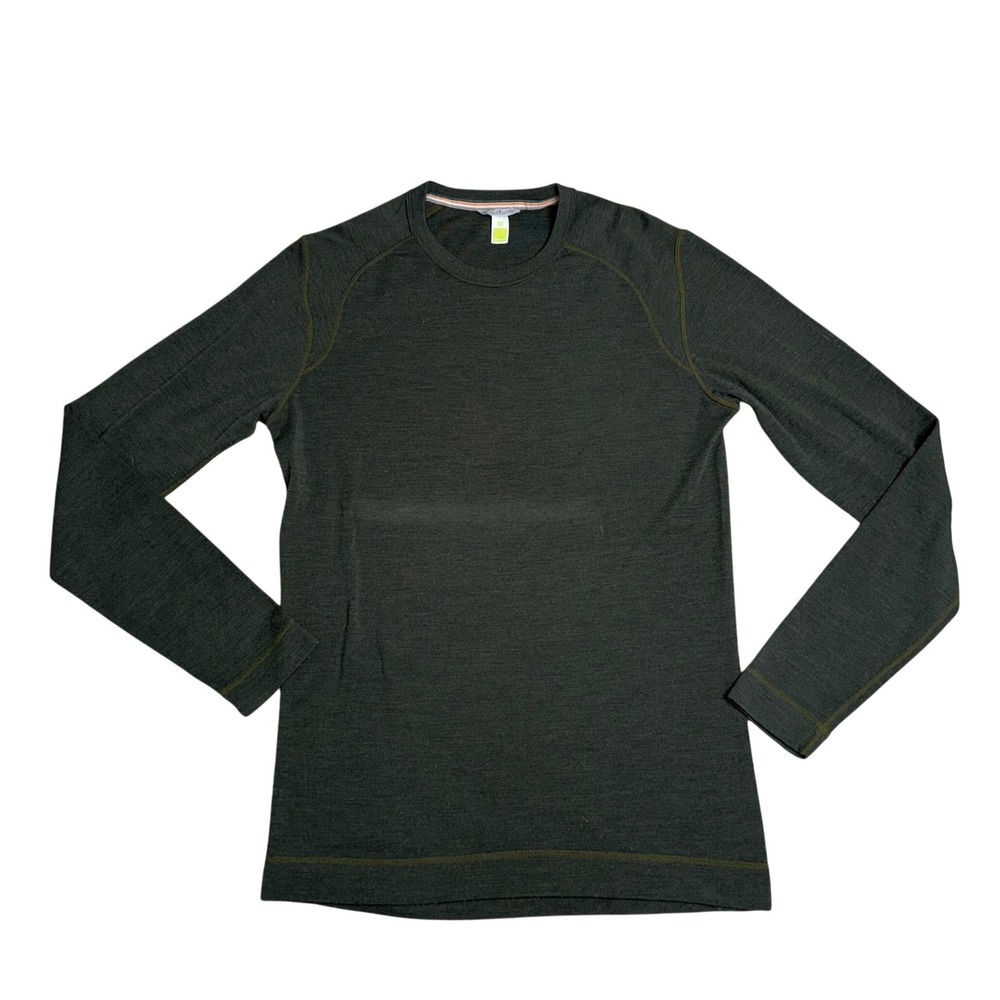Smartwool Base Layer Top Women M Green Good Merino Wool Long Sleeve Crew Neck